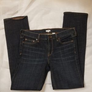 J.CREW DARK BLUE STRAIGHT LEG JEANS 28S MID-RISE